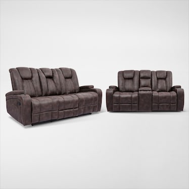 Galaxy Manual Reclining Sofa and Loveseat