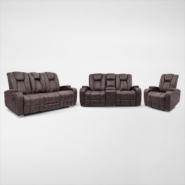 Galaxy Manual Reclining Sofa, Loveseat, and Recliner