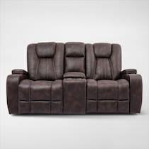 galaxy dark brown loveseat   