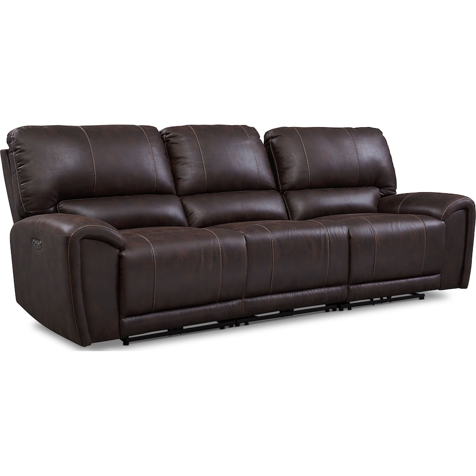 gallant dark brown  pc power reclining sofa   