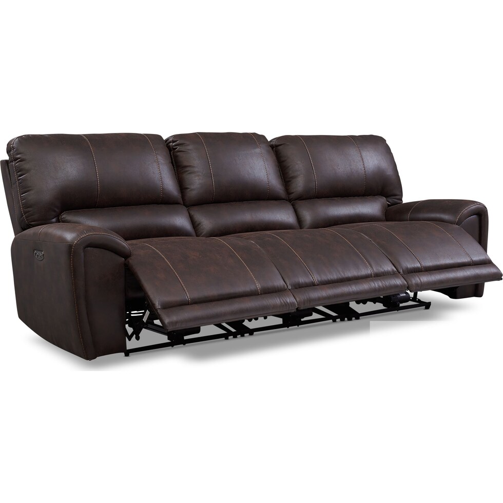 gallant dark brown  pc power reclining sofa   