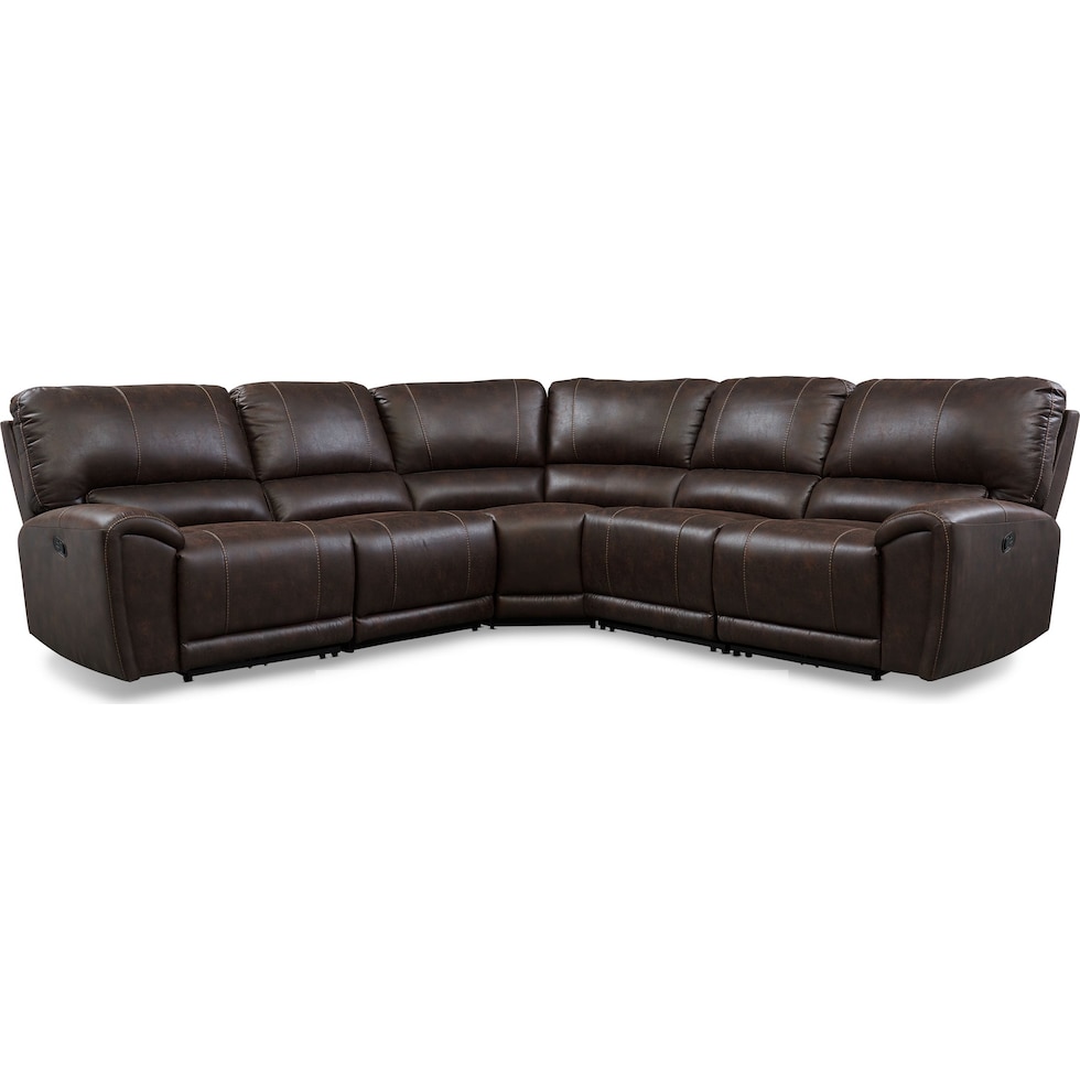 gallant dark brown  pc reclining sectional   