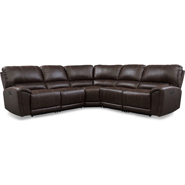 Living Room Furniture - Gallant 5-Piece Manual Reclining Sectional with 3 Reclining Seats