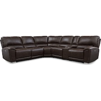 gallant dark brown  pc power reclining sectional   