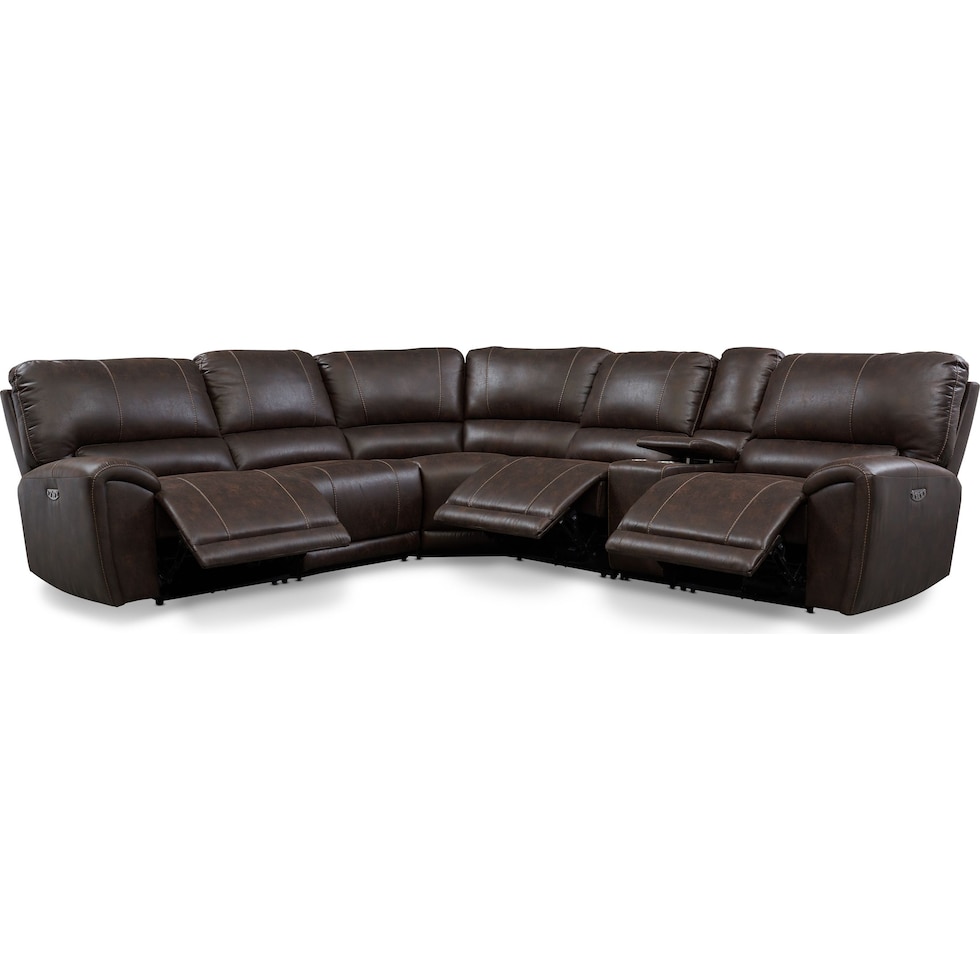 gallant dark brown  pc power reclining living room   
