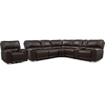 gallant dark brown  pc power reclining living room   