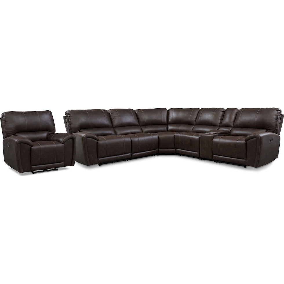 gallant dark brown  pc power reclining living room   