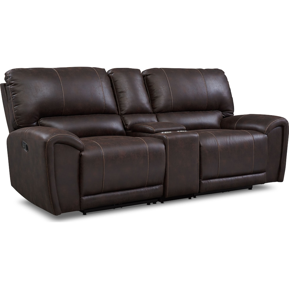 gallant dark brown manual reclining sofa   