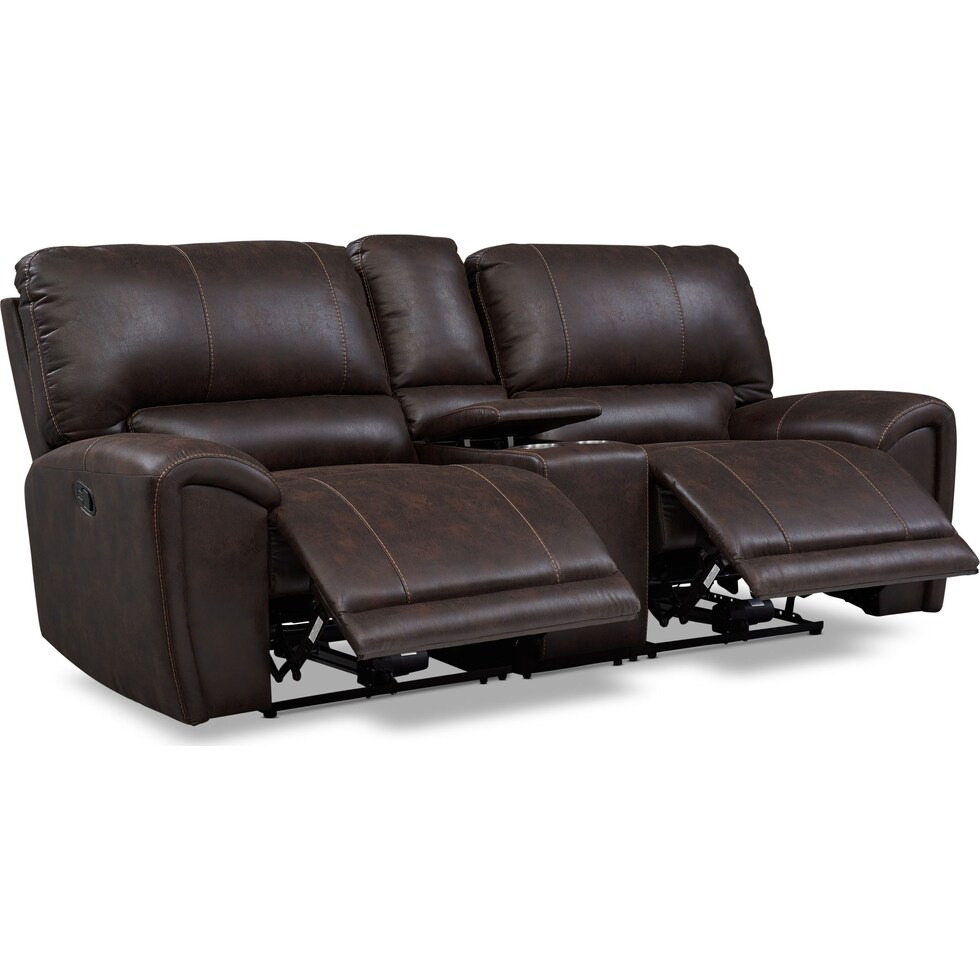 gallant dark brown manual reclining sofa   