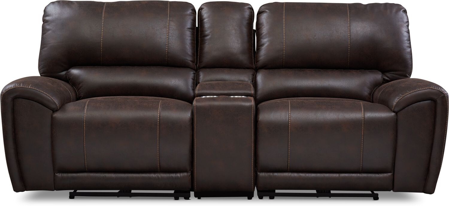 3 seater black leather electric recliner sofa