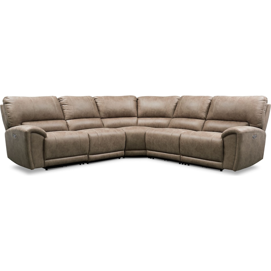 gallant light brown  pc power reclining sectional   