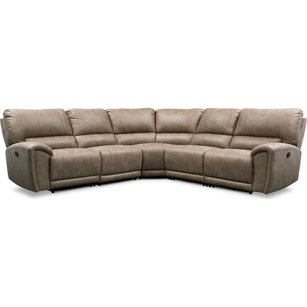 Gallant 5-Piece Manual Reclining Sectional with 3 Reclining Seats - Taupe