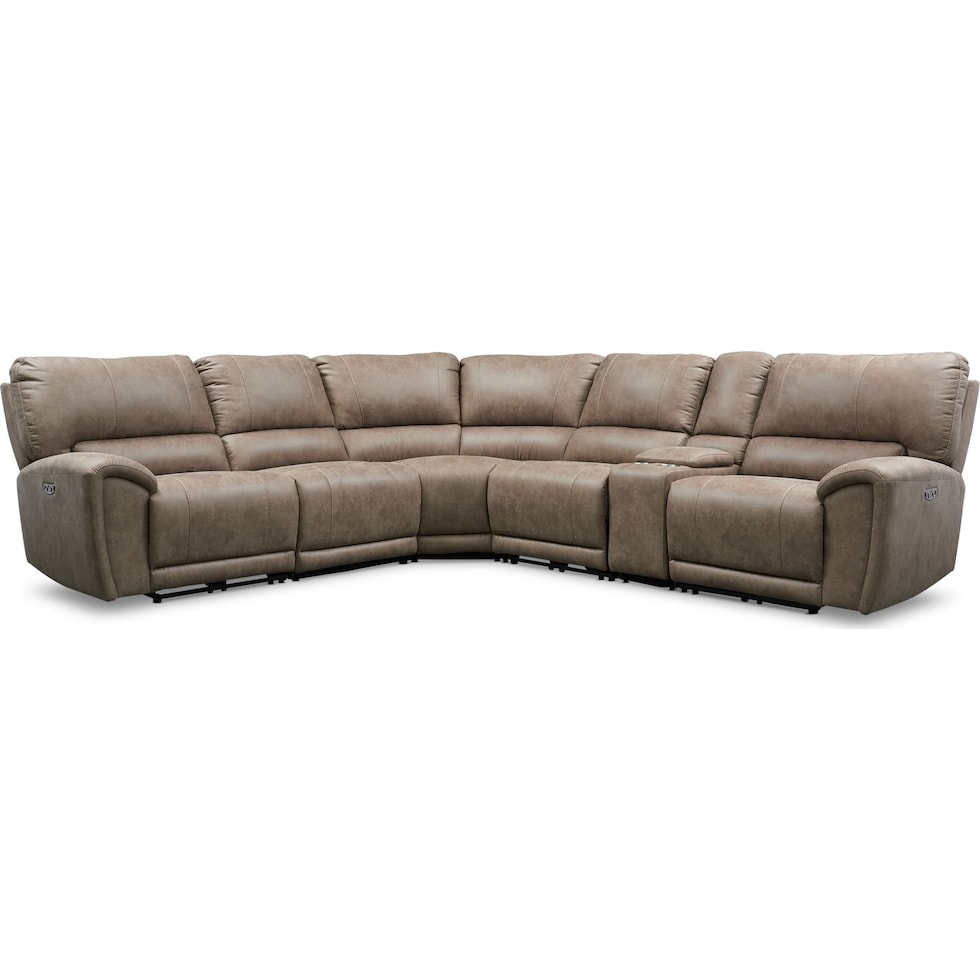 gallant light brown  pc power reclining sectional   