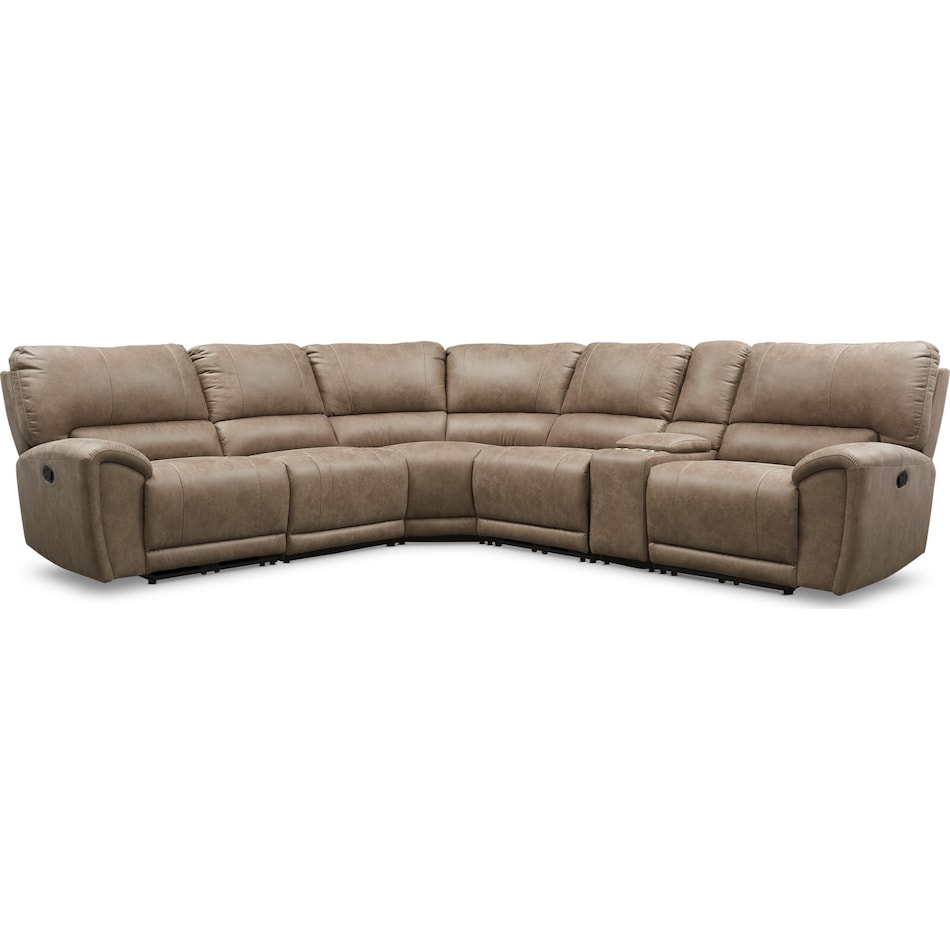 gallant light brown  pc reclining sectional   