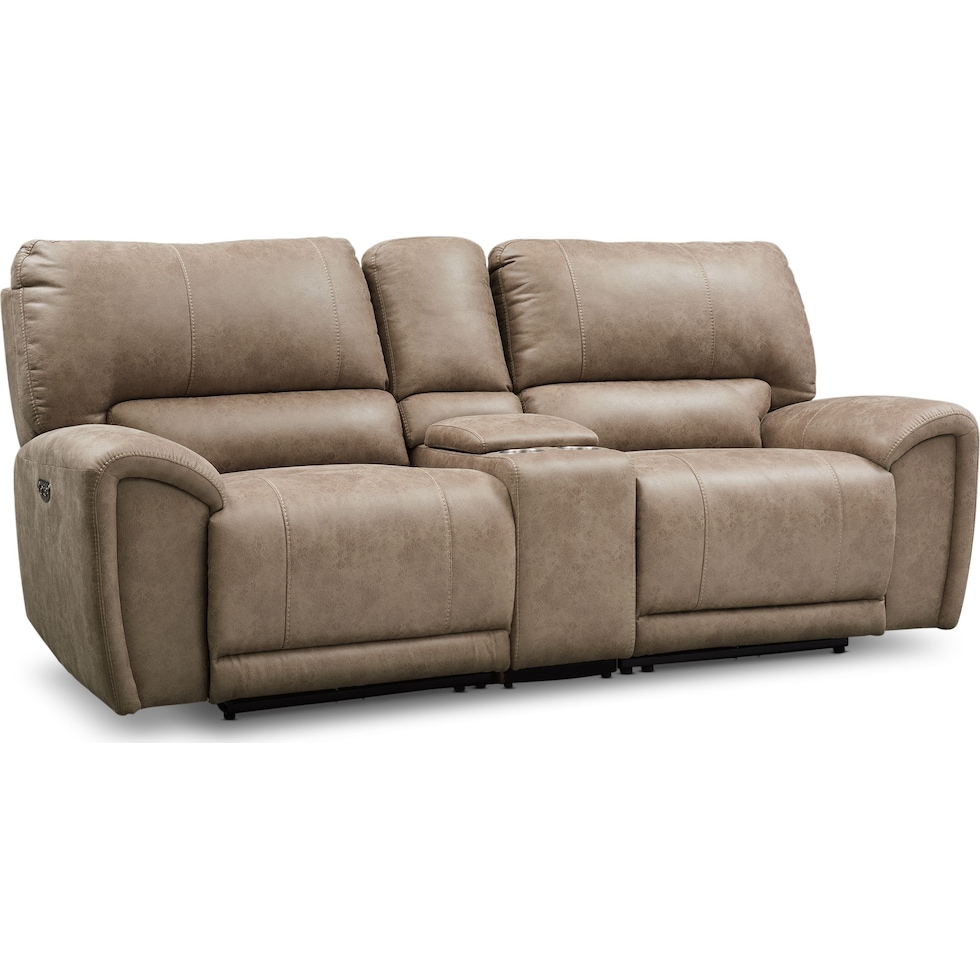 gallant light brown power reclining sofa   