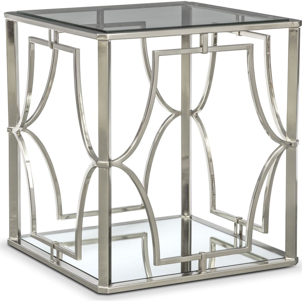 galleria chrome end table   