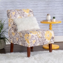 galli gray and yellow accent chair   