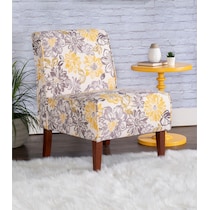 galli gray and yellow accent chair   