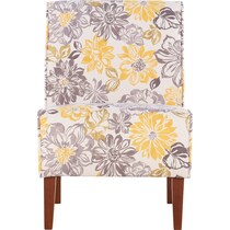 galli gray and yellow accent chair   