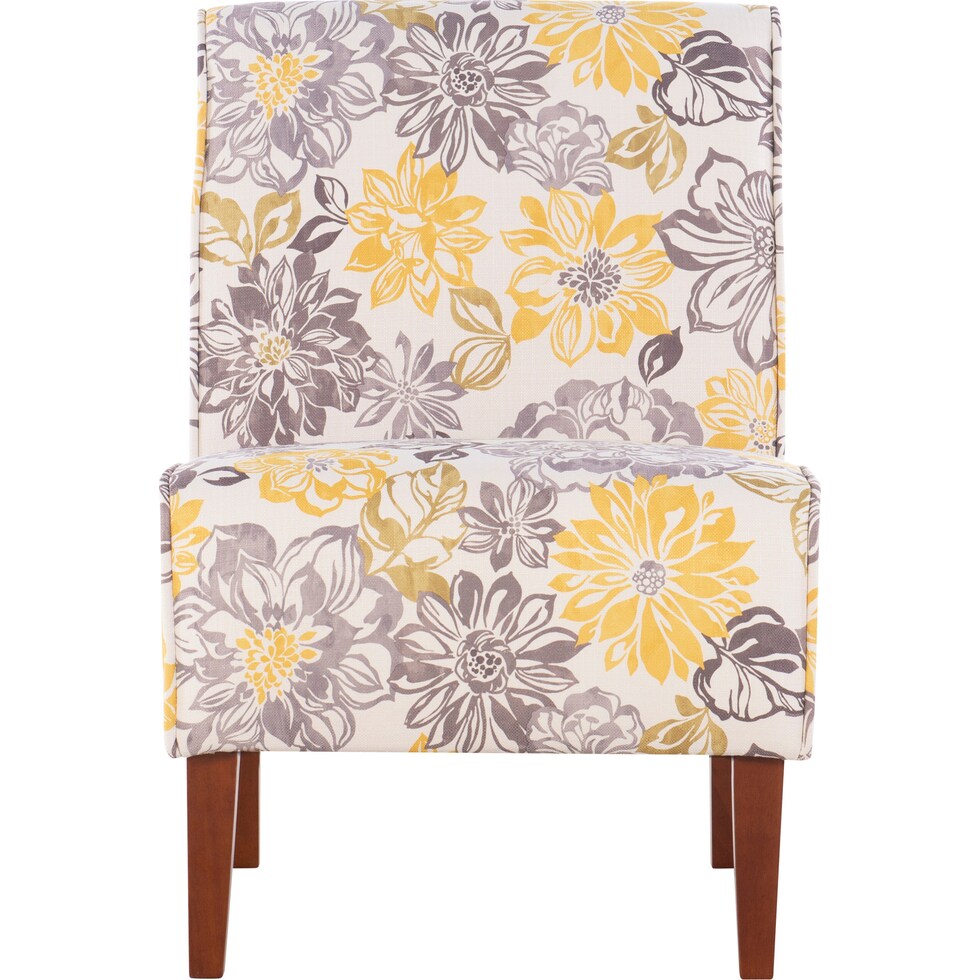 galli gray and yellow accent chair   
