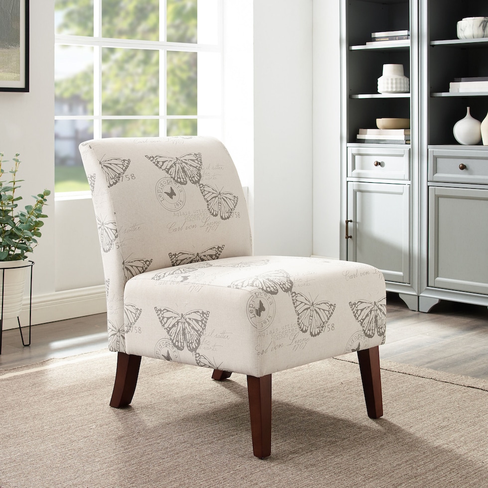 galli neutral accent chair   