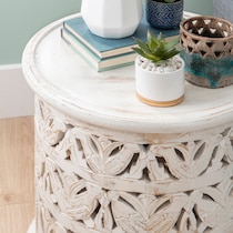 gardenia white end table   