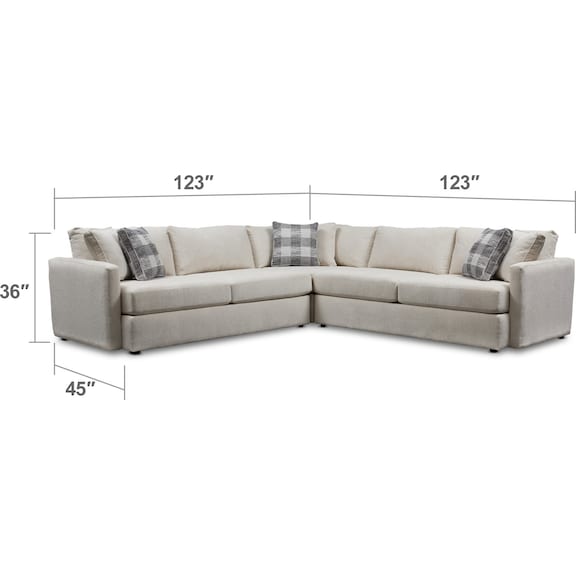 Living Room Furniture - Garrett 3-Piece Sectional