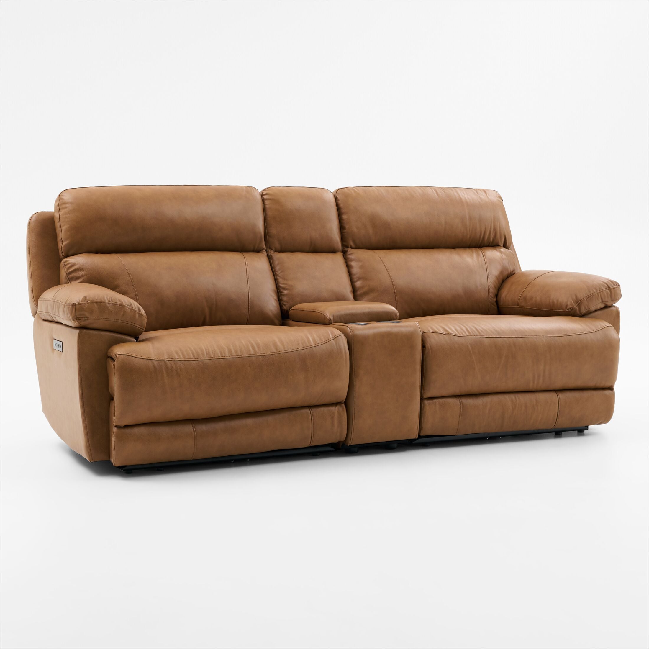 Gatlin Dual Power Reclining Loveseat with Console in Tan American Signature Furniture