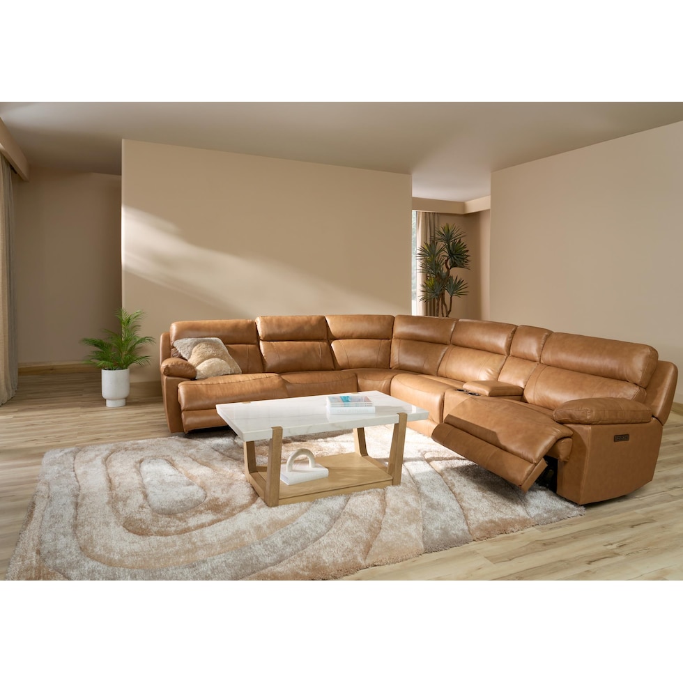 gatlin light brown sectional   
