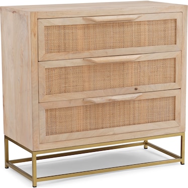 Gelda Rattan 3-Drawer Nightstand