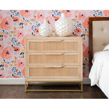 Gelda Rattan 3-Drawer Nightstand