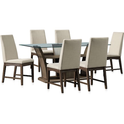 Gemini Dining Table and 6 Dining Chairs