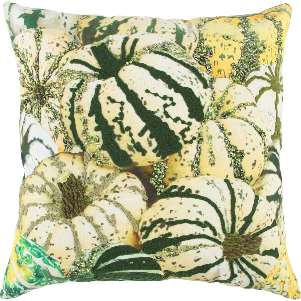 generous harvest green accent pillow   