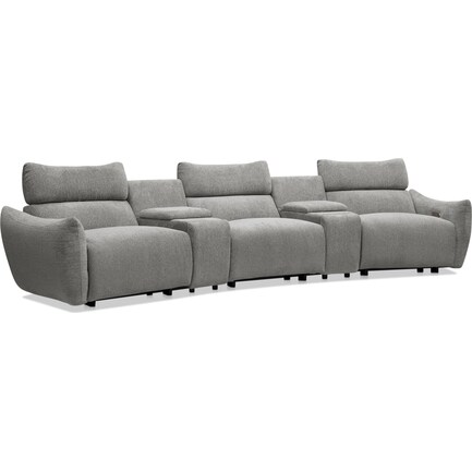 Genesis 5-Piece Dual-Power Reclining Sectional with 2 Consoles