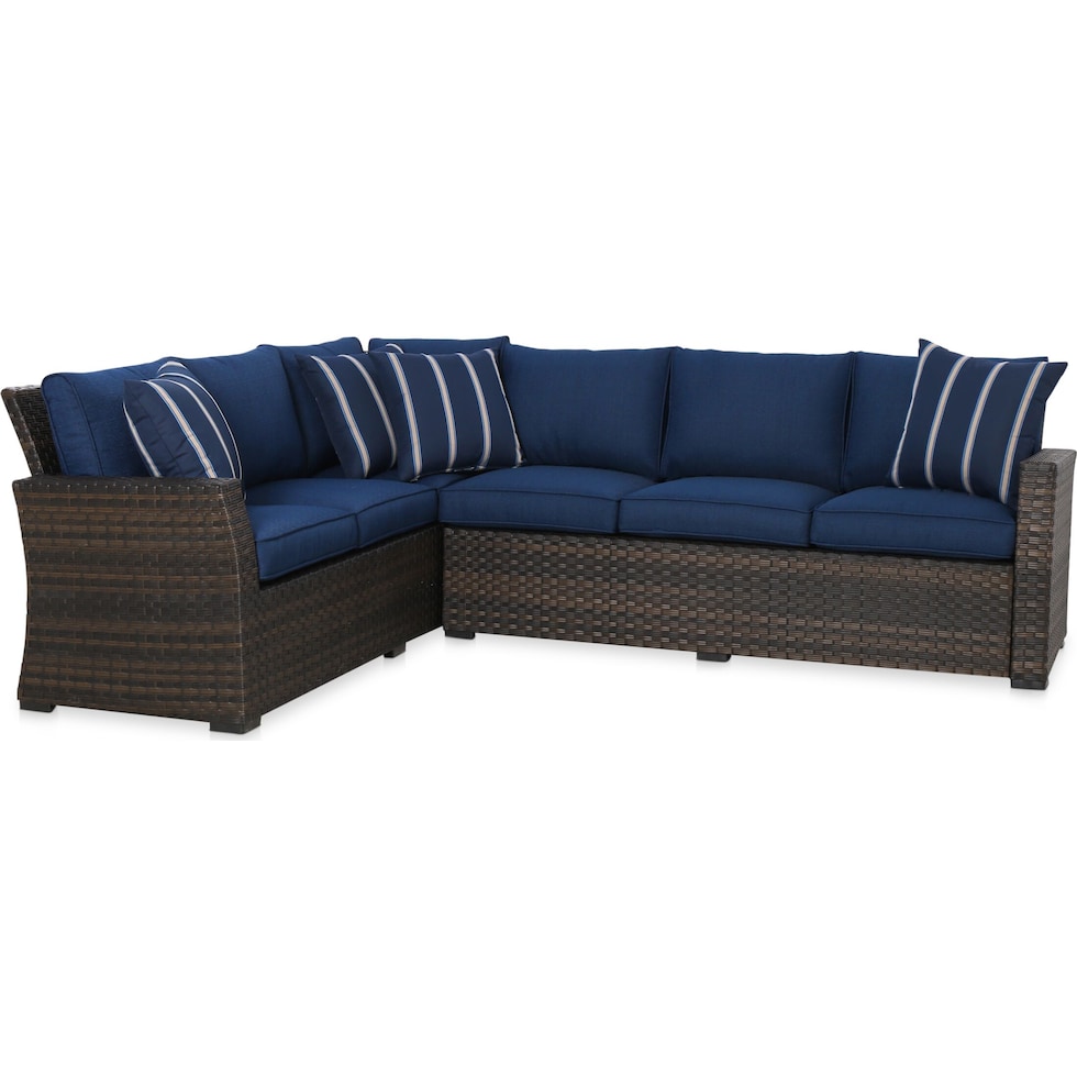 geneva brown navy outdoor sectional   