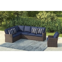 geneva brown navy outdoor sectional   