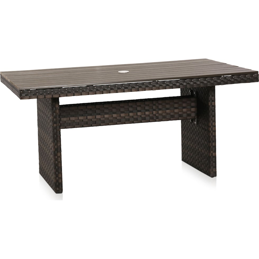 geneva dark brown outdoor dining table   