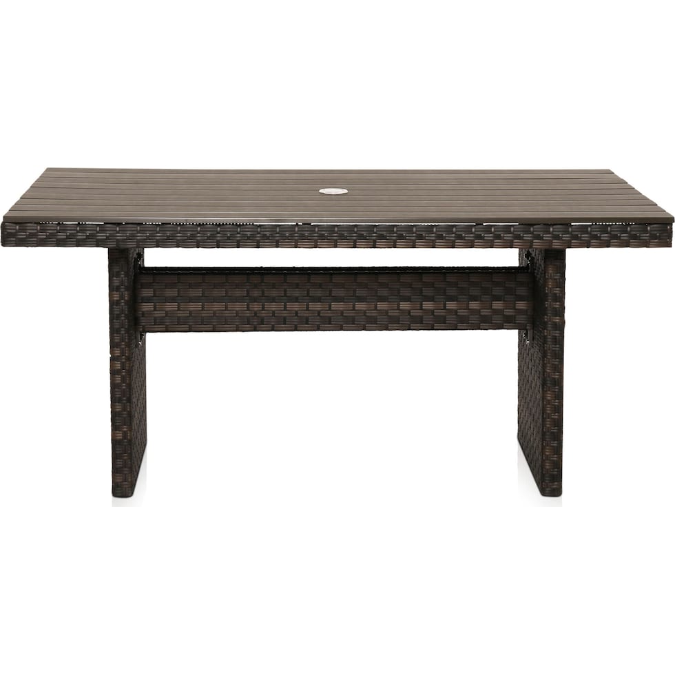 geneva dark brown outdoor dining table   