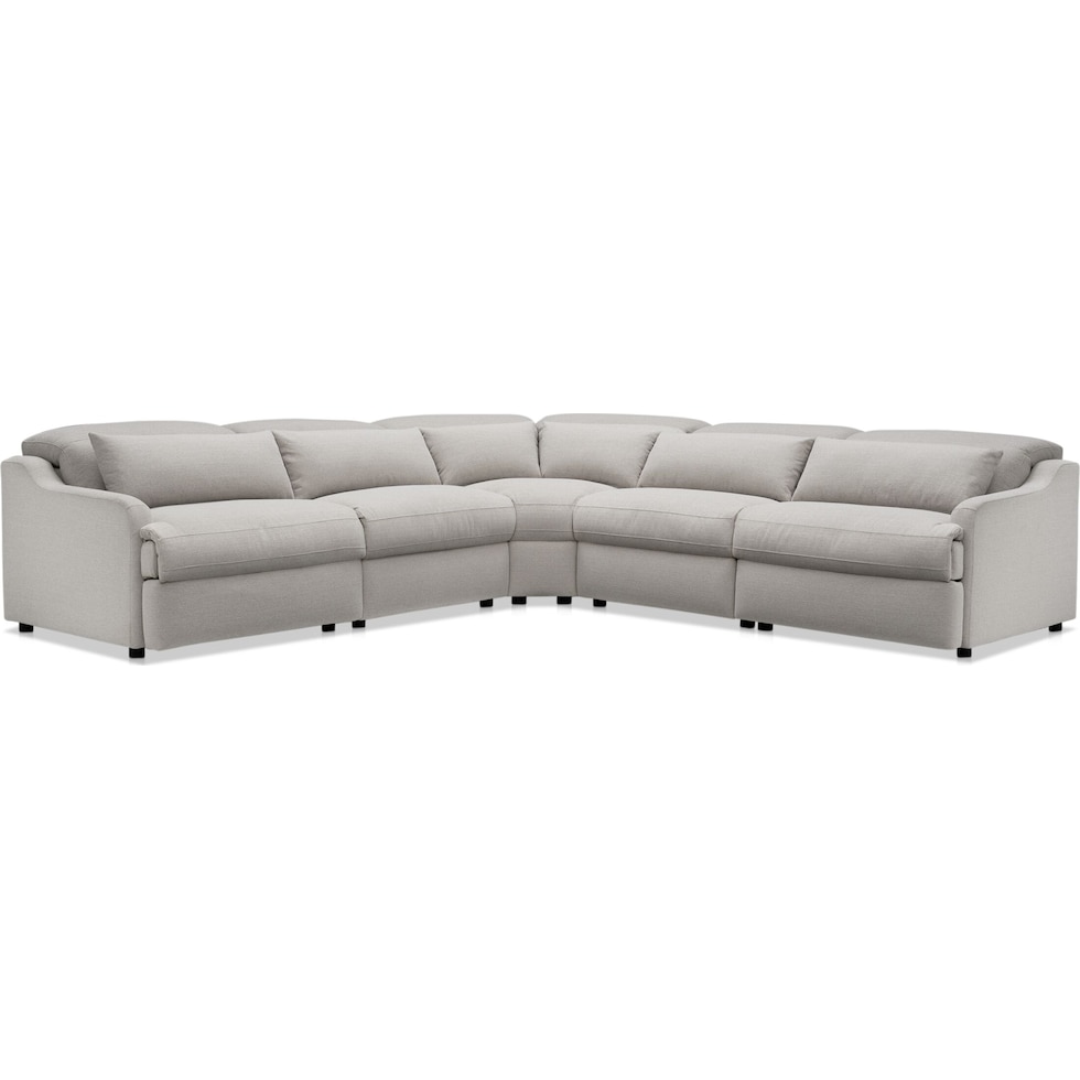 gentry gray  pc power reclining sectional   