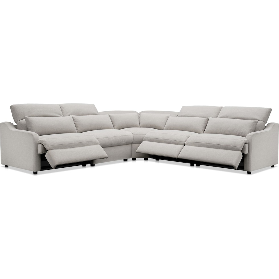 gentry gray  pc power reclining sectional   