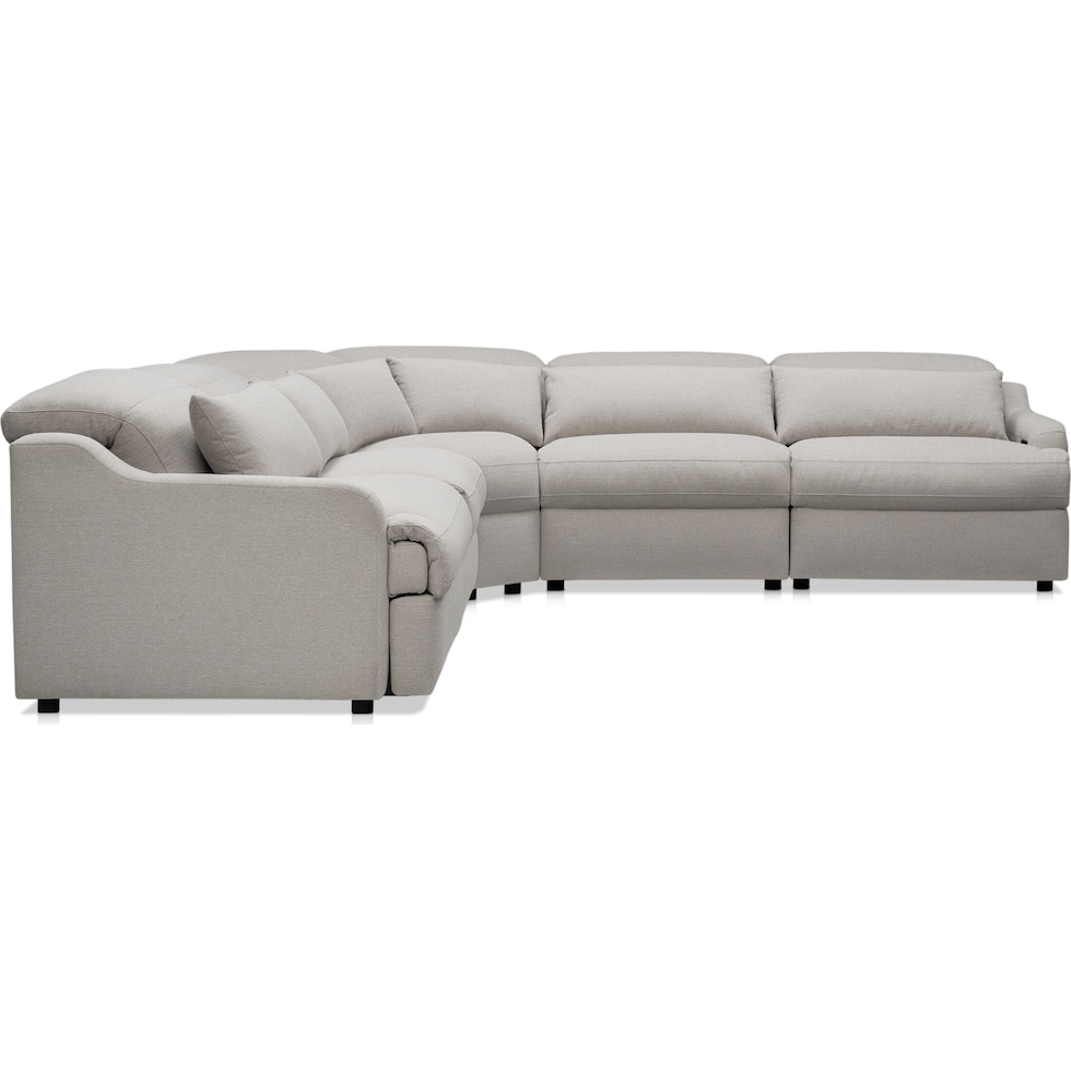 gentry gray  pc power reclining sectional   