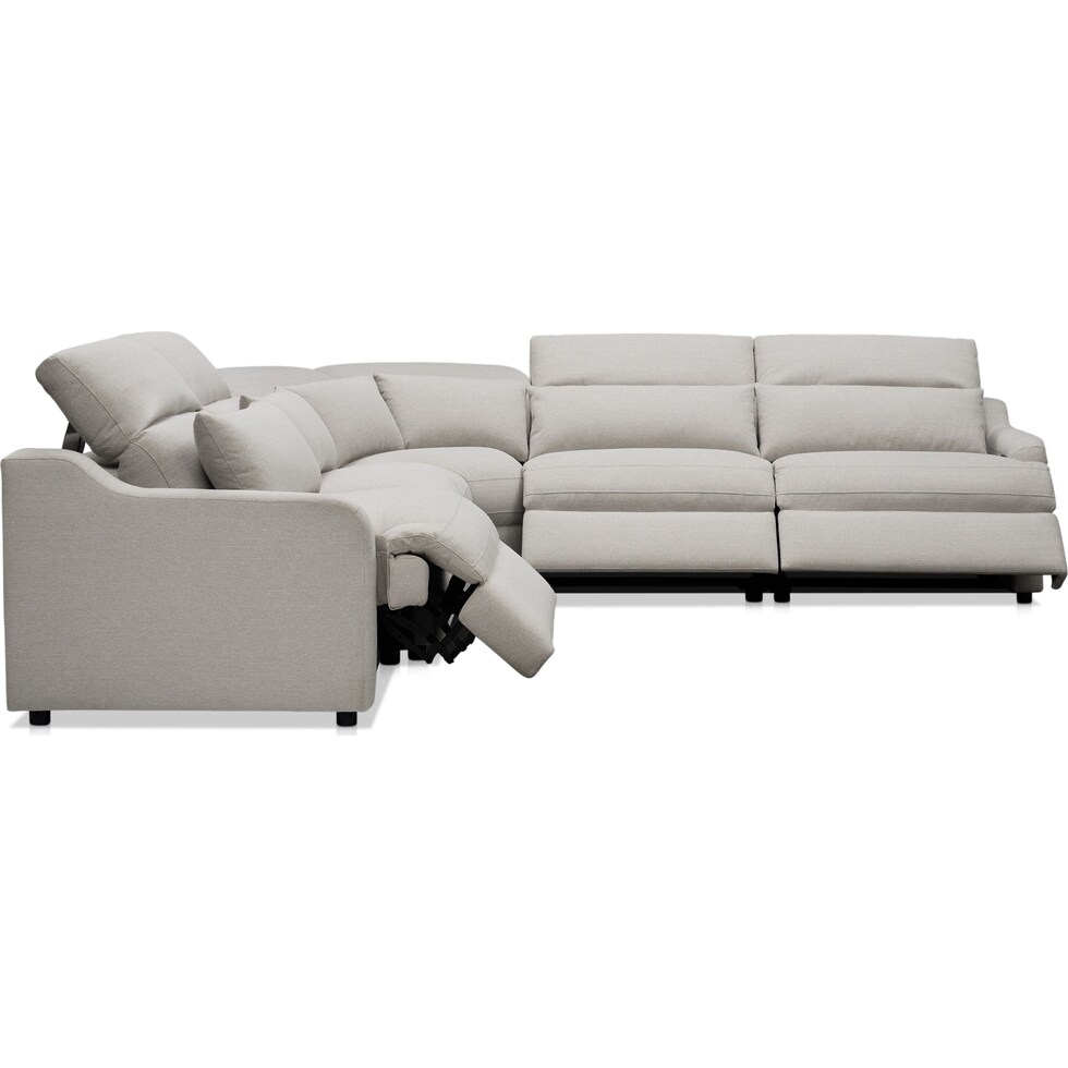 gentry gray  pc power reclining sectional   