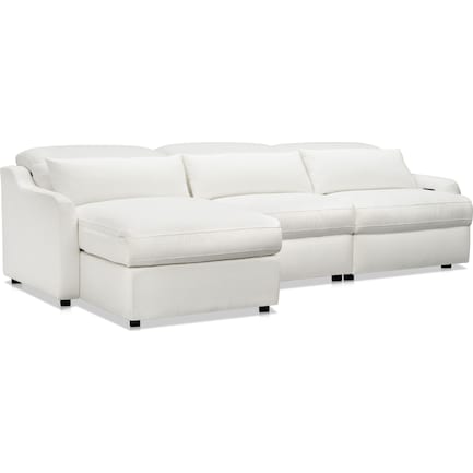 Gentry 3-Piece Dual-Power Reclining Sectional with Left-Facing Adjustable Chaise - Arctic