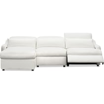 gentry white  pc power reclining sectional   