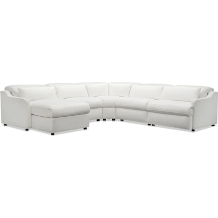 Gentry 5-Piece Dual-Power Reclining Sectional with Left-Facing Adjustable Chaise - Arctic