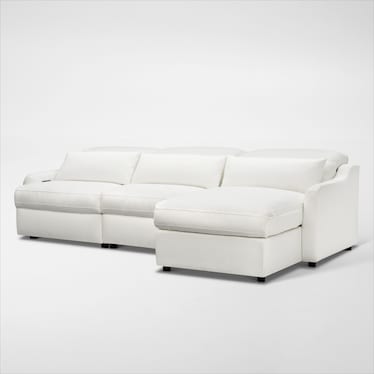 Gentry 3-Piece Dual-Power Reclining Sectional with Right-Facing Adjustable Chaise - Arctic