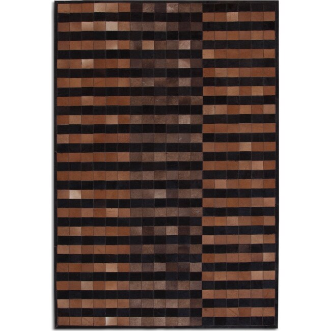 Rugs - Geo Hide Area Rug - Brown