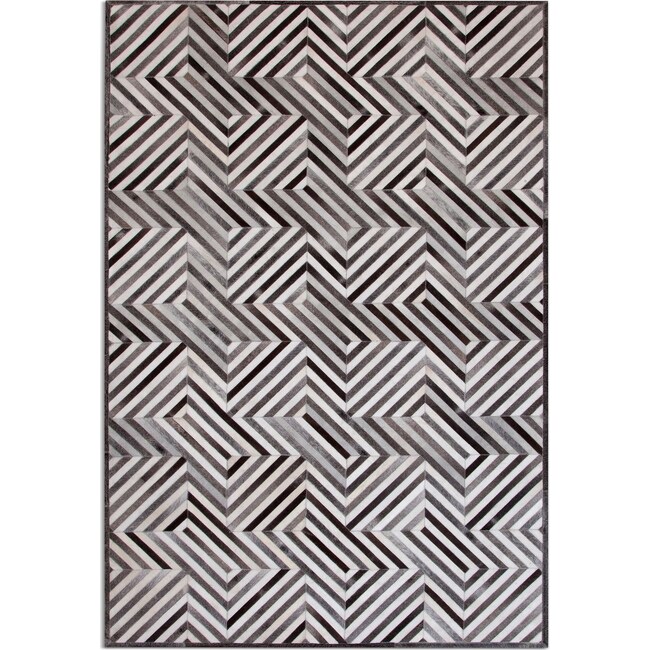 Rugs - Geo Hide Area Rug - Gray