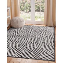 geo hide gray area rug  x    