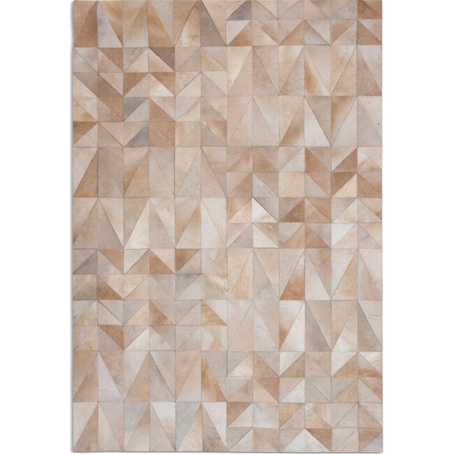 Rugs - Geo Hide Area Rug - Tan